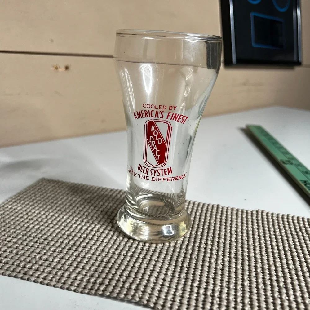 Vintage Kold Draft Beer System Tasting Glass Americas Finest Red Logo 4 inch